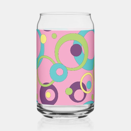 Funky Roze Cirkels Blikvorm Glas (Voorkant)
