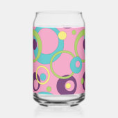 Funky Roze Cirkels Blikvorm Glas (Links)