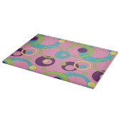 Funky Roze Cirkels Glas Snijplank (Hoek)