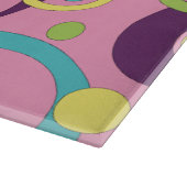 Funky Roze Cirkels Glas Snijplank (Hoek)
