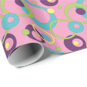 Funky Roze Cirkels Inpakpapier (Rol Hoek)