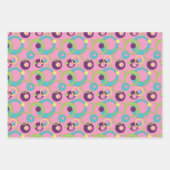 Funky Roze Cirkels Inpakpapier Set Vel (Voorkant)