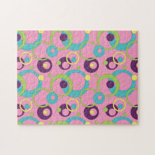Funky Roze Cirkels Puzzel