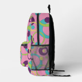 Funky Roze Cirkelshapes Bedrukte Rugzak (Rechts)