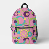Funky Roze Cirkelshapes Bedrukte Rugzak (Voorkant)