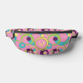 Funky Roze Cirkelshapes Heuptasje (Liggend)
