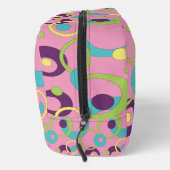 Funky Roze Cirkelshapes Toilettasje (Rechts)