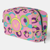 Funky Roze Cirkelshapes Toilettasje (Rechterhoek)