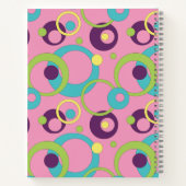 Funky Roze Cirkelspiraal Notebook Notitieboek (Achterkant)