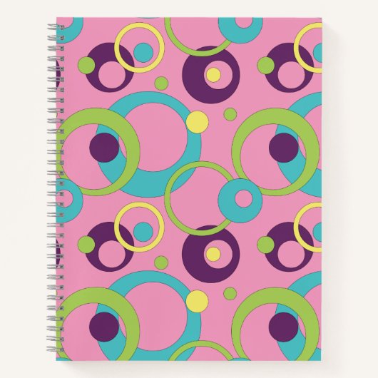 Funky Roze Cirkelspiraal Notebook Notitieboek (Voorkant)