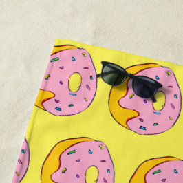 Funky roze donuts strandstijl strandlaken
