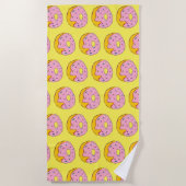 Funky roze donuts strandstijl strandlaken (Voorkant)