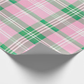 Funky roze en groen geruite tartanpatroon cadeaupapier (Hoek)