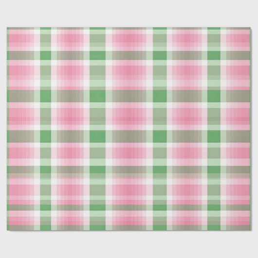 Funky roze en groen geruite tartanpatroon cadeaupapier (Vlak)