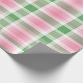 Funky roze en groen geruite tartanpatroon cadeaupapier (Hoek)