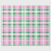 Funky roze en groen geruite tartanpatroon cadeaupapier (Vlak)