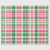Funky roze en groen geruite tartanpatroon cadeaupapier (Vlak)