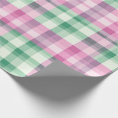 Funky roze en groen geruite tartanpatroon cadeaupapier (Hoek)