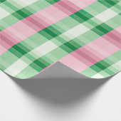 Funky roze en groen geruite tartanpatroon cadeaupapier (Hoek)