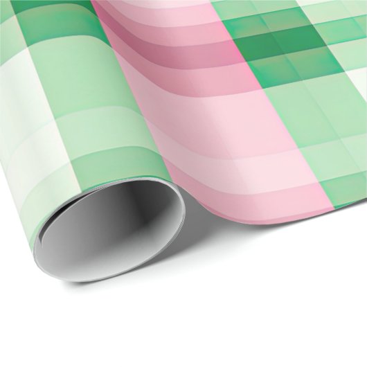 Funky roze en groen geruite tartanpatroon cadeaupapier (Rol Hoek)
