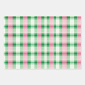 Funky roze en groen geruite tartanpatroon inpakpapier vel (Voorkant 3)