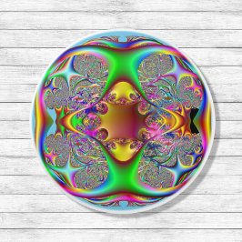 Funky roze en groene fractal deurtrekkracht keramische knop