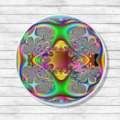 Funky roze en groene fractal deurtrekkracht keramische knop