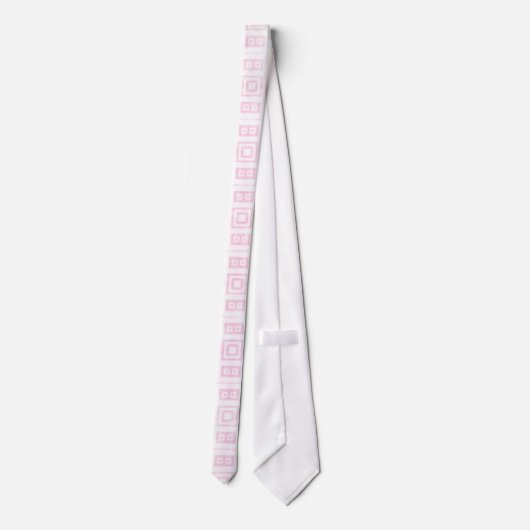 Funky roze en wit retro patroon stropdas (Achterkant)