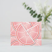 Funky roze grapefruitwiggen briefkaart (Staand voorkant)