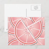 Funky roze grapefruitwiggen briefkaart (Voorkant / Achterkant)
