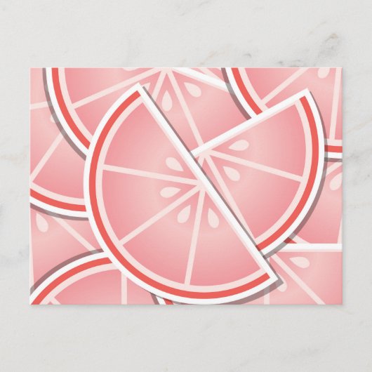 Funky roze grapefruitwiggen briefkaart (Voorkant)