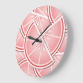 Funky roze grapefruitwiggen grote klok (Hoek)