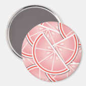 Funky roze grapefruitwiggen magneet (Voorkant / Achterkant)