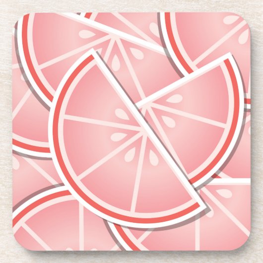 Funky roze grapefruitwiggen onderzetter (Voorkant)