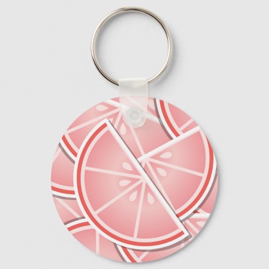 Funky roze grapefruitwiggen sleutelhanger (Voorkant)