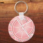 Funky roze grapefruitwiggen sleutelhanger (Voorkant)