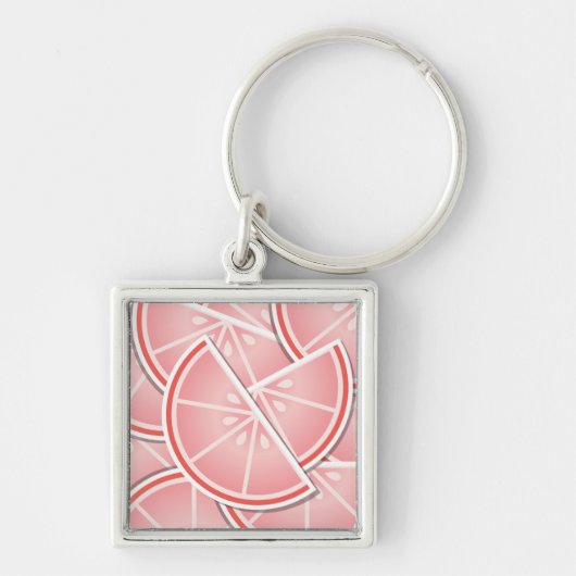 Funky roze grapefruitwiggen sleutelhanger (Voorkant)