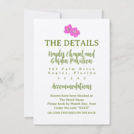 Funky Roze & Groen Tropische Details Feestdagenkaart