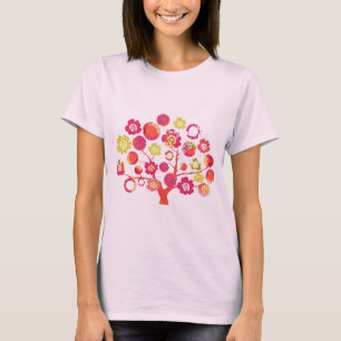 funky roze Japanse bloesem van het leven T-shirt