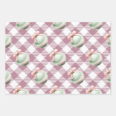 Funky Roze Kerst Gingham Patroon Inpakpapier Vel (Voorkant 3)