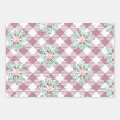 Funky Roze Kerst Gingham Patroon Inpakpapier Vel (Voorkant)