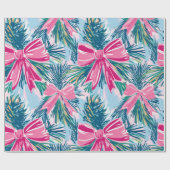 Funky Roze Kerstboog Patroon Cadeaupapier (Vlak)