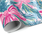 Funky Roze Kerstlint Patroon Cadeaupapier (Rol Hoek)