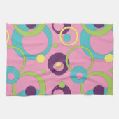 Funky Roze Keukenhanddoek met Cirkels (Horizontaal)