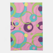 Funky Roze Keukenhanddoek met Cirkels (Verticaal)