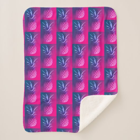 Funky Roze Paarse Ananas Lekker Deken (Voorkant)