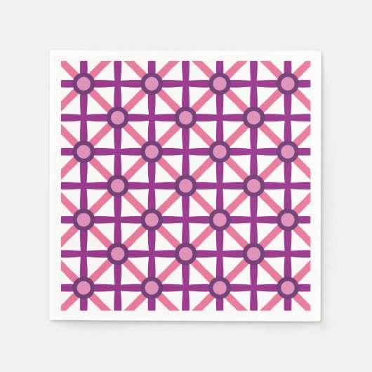 Funky Roze & Paarse Patroon Servetten (Voorkant)