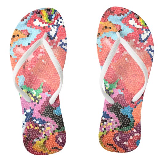 Funky Roze Pastel Abstract Flip Flops Sandalen (Voetbed)