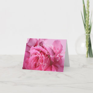 Funky roze rozen Happy Valentijn love art Kaart