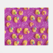 Funky roze rubber eend patroon fleece deken, gesne deken (Voorkant (Horizontaal))